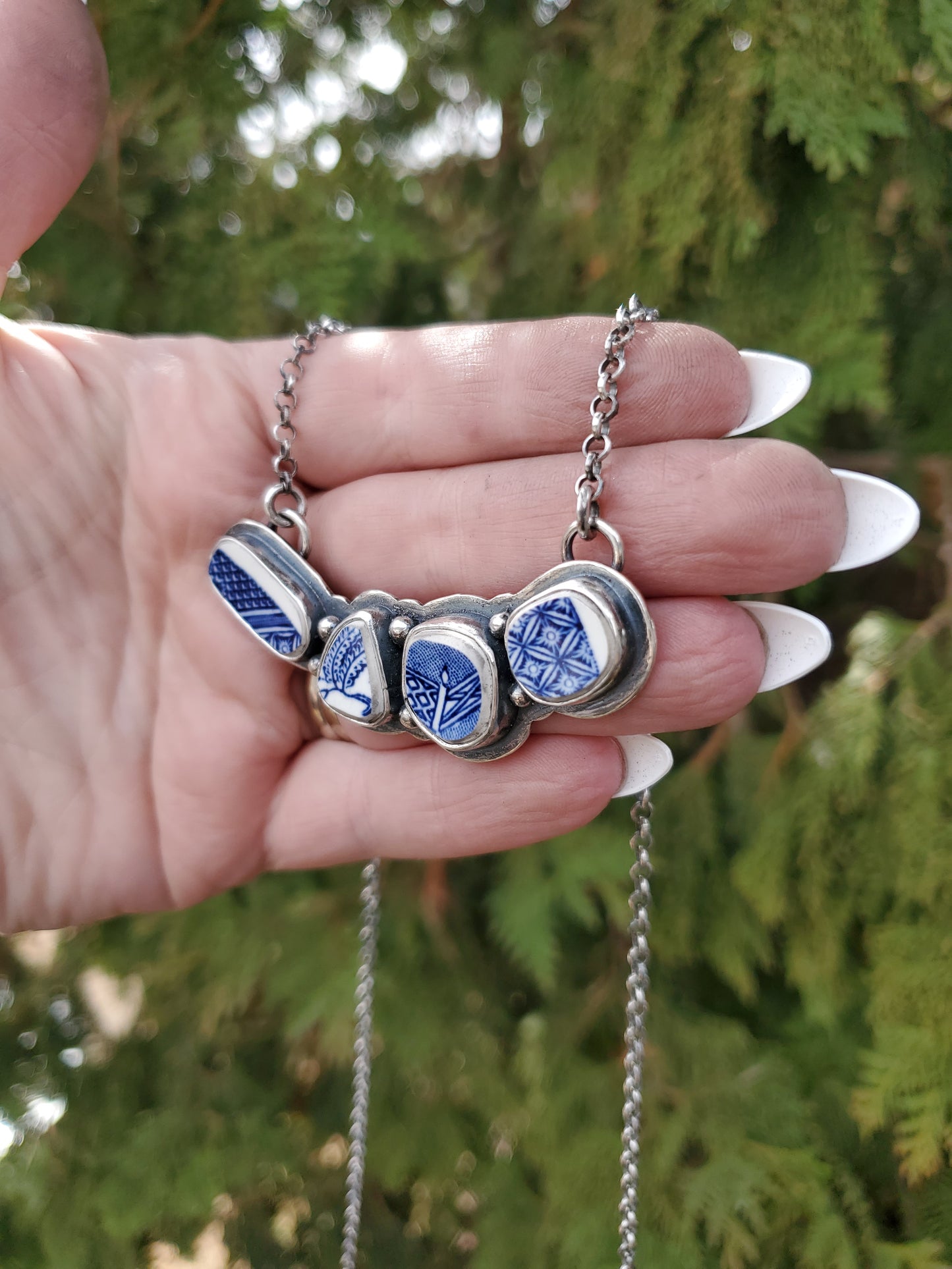 Broken Pieces Ceramic Necklace - Wood Bison Metal